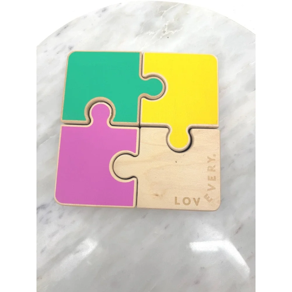 Lovevery Wooden Interlocking Puzzle Toddler Learning Toy Multi Color